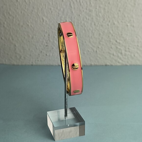 Statement Enamel Screw Style Designer Inspired Hinged Bangle Bracelet Pi… - Picture 3 of 5